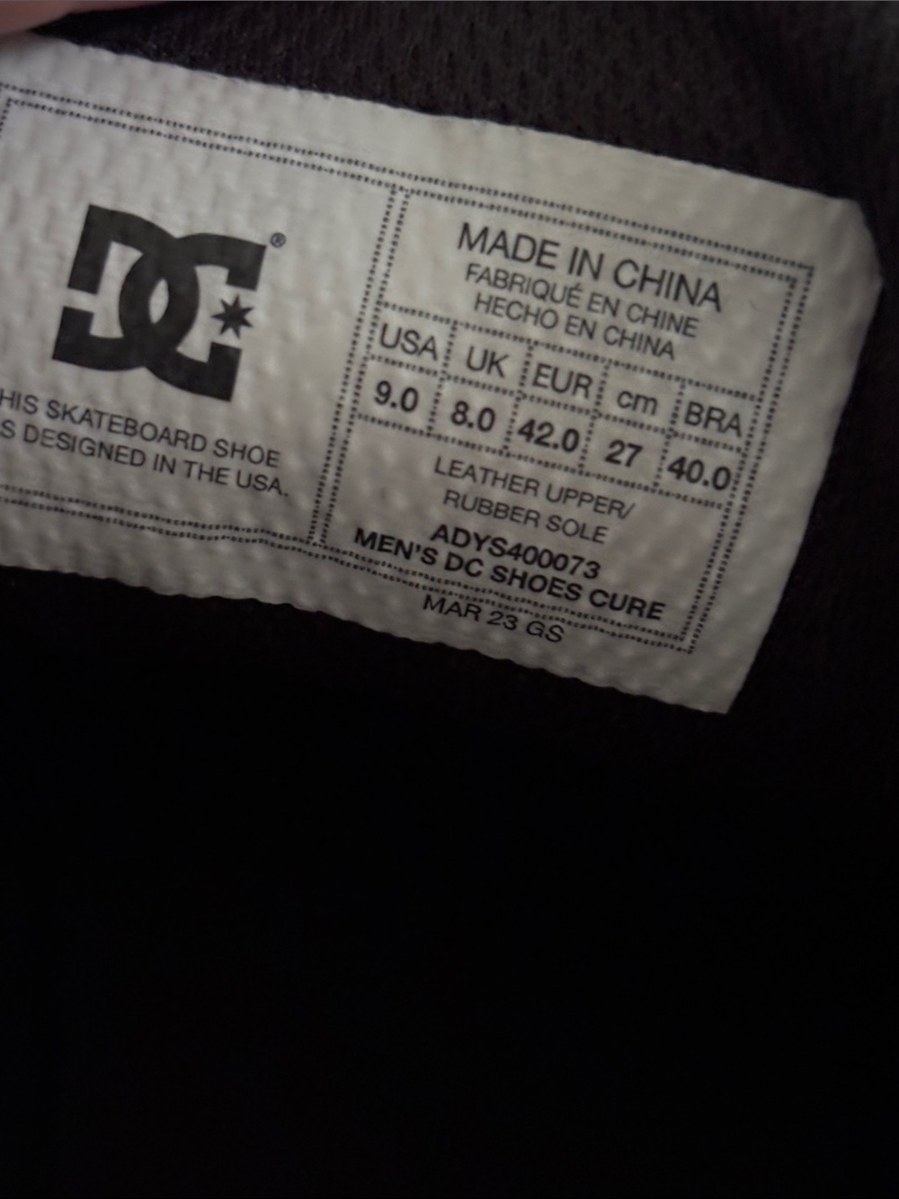 DC Men’s Black, Gray and White Skate Sneakers with Red Logo - Picture 6 of 6
